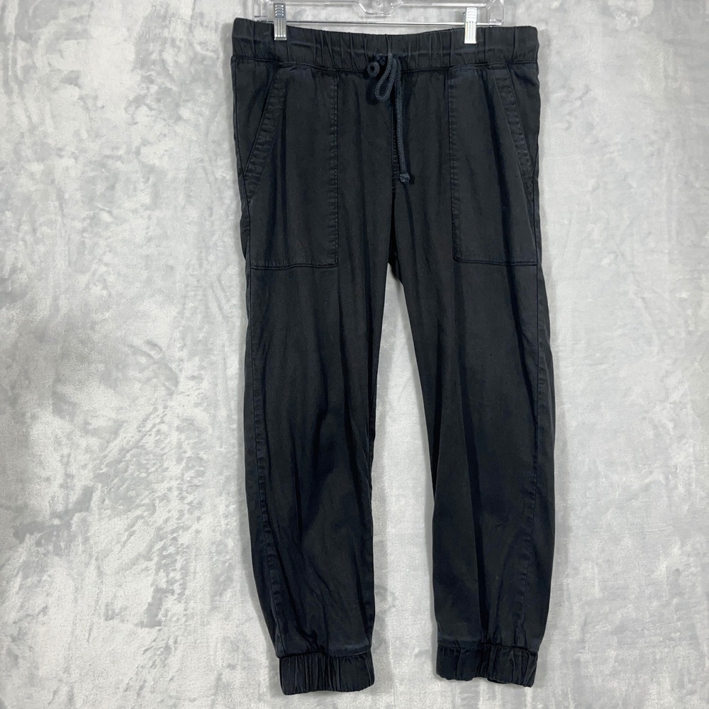 Cloth & Stone Anthropologie Womens Joggers L Tencel Black Minimalist Boho Chic